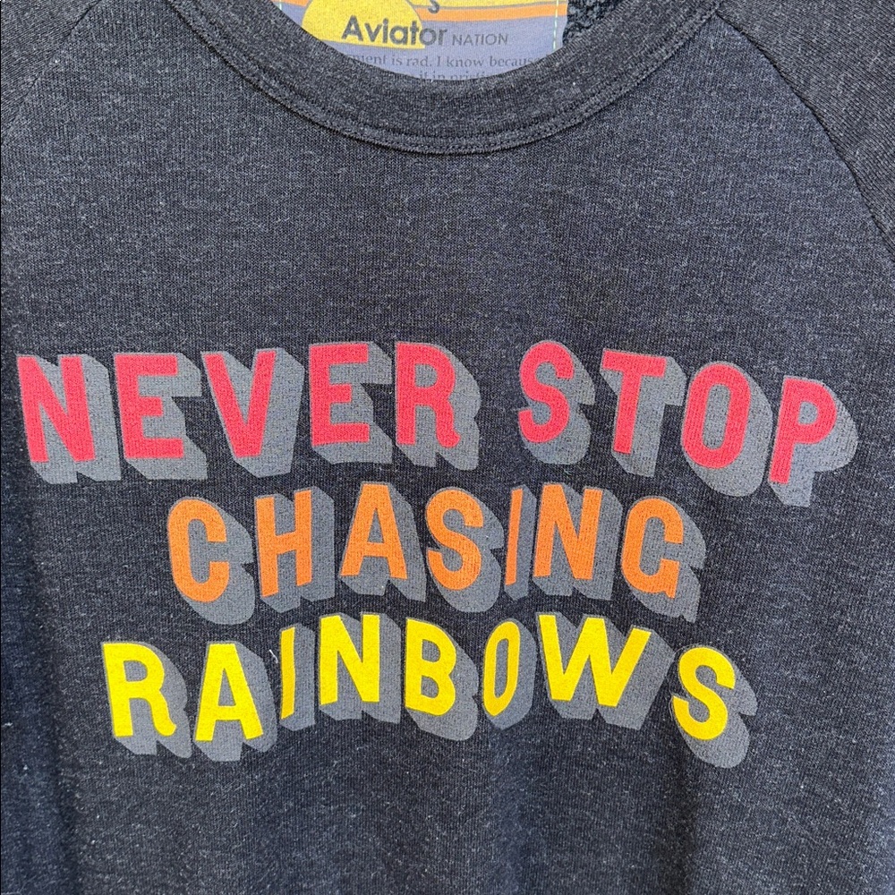 Aviator Nation Rainbow Gray Crewneck - Picture 3 of 10